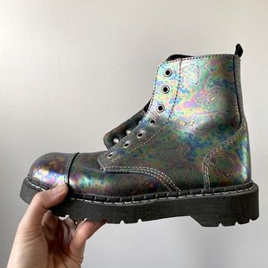 Oil Slick Anarchic Combat Boots from T.U.K.